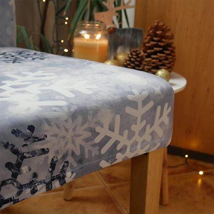 Imaginea din Huse pentru scaune cu motive de Crăciun  -  fulgi