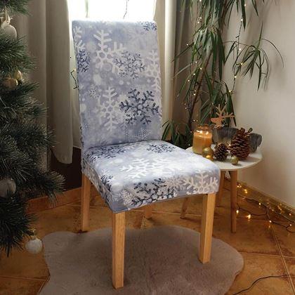 Imaginea din Huse pentru scaune cu motive de Crăciun  -  fulgi