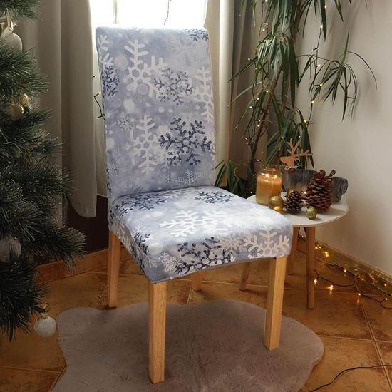 Imaginea din Huse pentru scaune cu motive de Crăciun  -  fulgi