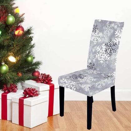 Imaginea din Huse pentru scaune cu motive de Crăciun  -  fulgi