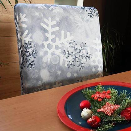 Imaginea din Huse pentru scaune cu motive de Crăciun  -  fulgi