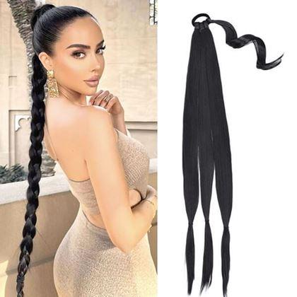 Imaginea din Extensie de păr coadă 85 cm -  negru
