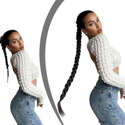 Imaginea din Extensie de păr coadă 85 cm -  negru