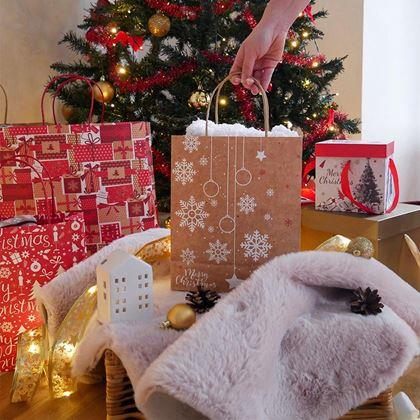 Imaginea din Geantă de Crăciun - mărimea S - fulgi de zăpadă
