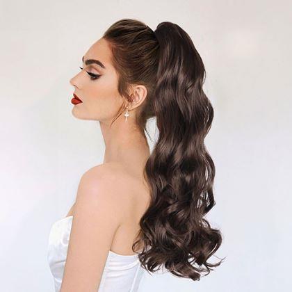Imaginea din Păr fals coadă ondulată 60 cm -  maro