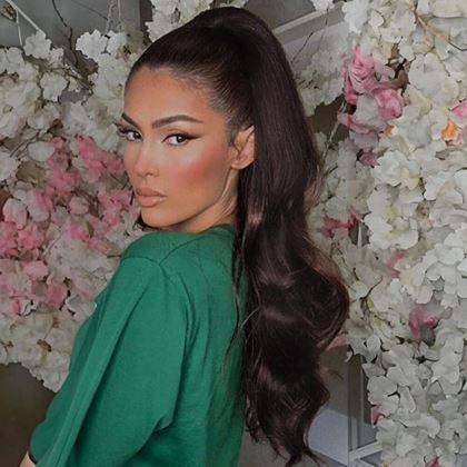 Imaginea din Păr fals coadă ondulată 60 cm -  maro închis