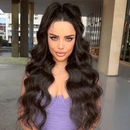 Imaginea din Păr fals coadă ondulată 60 cm -  maro închis