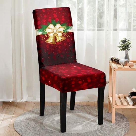 Imaginea din Huse pentru scaune cu motive de Crăciun  - eleganță de Crăciun roșie