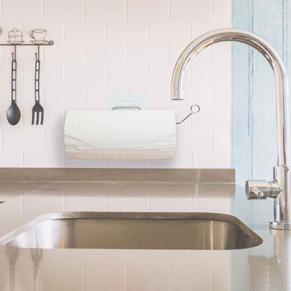 Imaginea din Suport adeziv din oțel inoxidabil pentru prosoape de hârtie