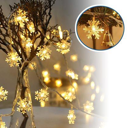Imaginea din Lanț de lumini fulgi de zăpad  -  lumină caldă