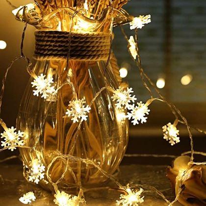 Imaginea din Lanț de lumini fulgi de zăpad  -  lumină caldă