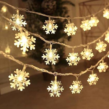 Imaginea din Lanț de lumini fulgi de zăpad  -  lumină caldă