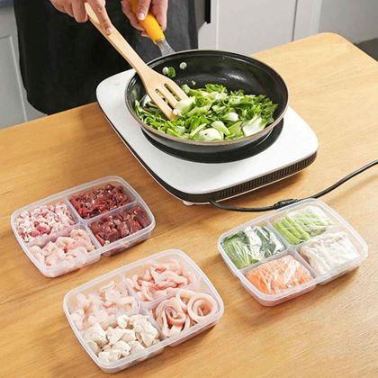 Imaginea din Cutiă compartimentată pentru alimente cu 4 compartimente + capac