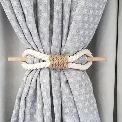 Imaginea din Clamă decorativă pentru perdea  -  sfoară albă
