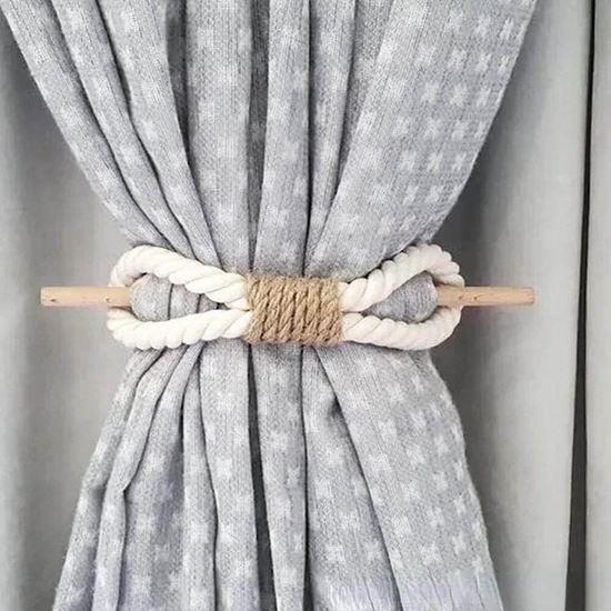 Imaginea din Clema decorativă pentru perdea din sfoară - alb