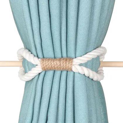 Imaginea din Clema decorativă pentru perdea din sfoară - alb