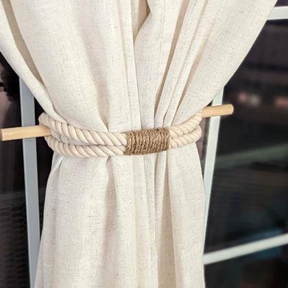 Imaginea din Clema decorativă pentru perdea din sfoară - alb