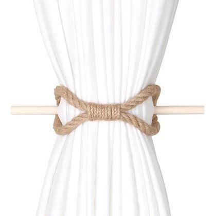 Imaginea din Clema decorativă pentru perdea din sfoară - maro