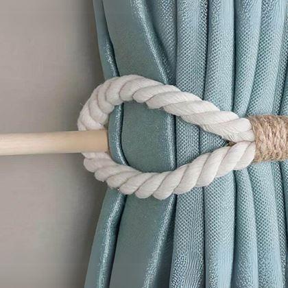 Imaginea din Clema decorativă pentru perdea din sfoară - alb