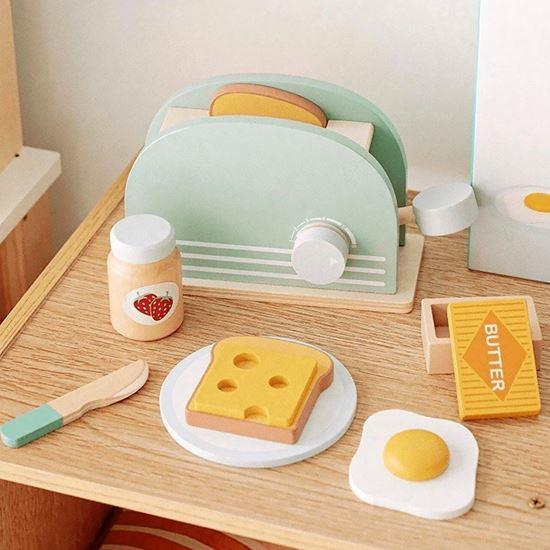 Imaginea din Set de mic dejun din lemn pentru joacă, 9 piese
