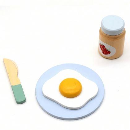 Imaginea din Set de mic dejun din lemn pentru joacă, 9 piese