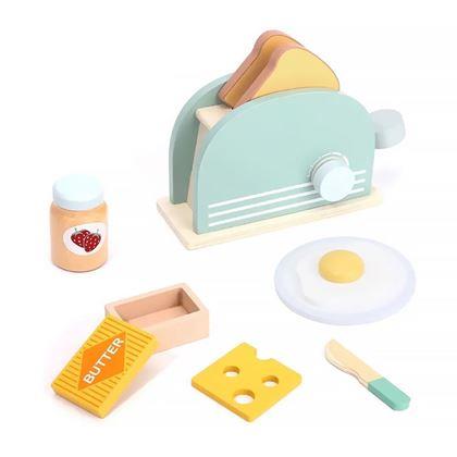 Imaginea din Set de mic dejun din lemn pentru joacă, 9 piese