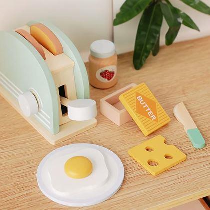 Imaginea din Set de mic dejun din lemn pentru joacă, 9 piese