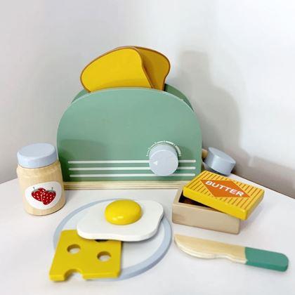 Imaginea din Set de mic dejun din lemn pentru joacă, 9 piese