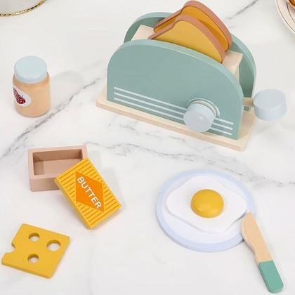 Imaginea din Set de mic dejun din lemn pentru joacă, 9 piese