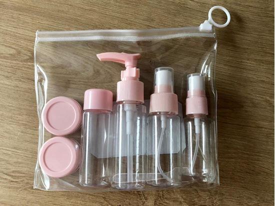 Imaginea din Set de sticluțe de voiaj pentru cosmetice în trusă pentru avion 50 ml