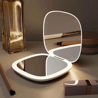 Imaginea Oglindă cosmetică de călătorie cu iluminare