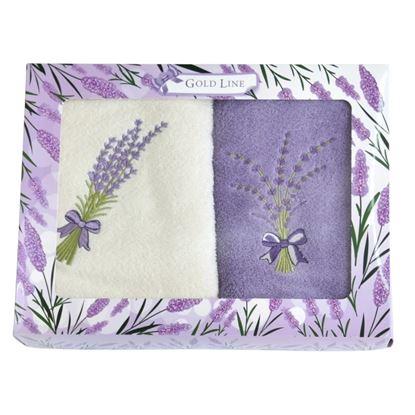Imaginea Set cadou 2 prosoape froté 50x100 cm - lavandă