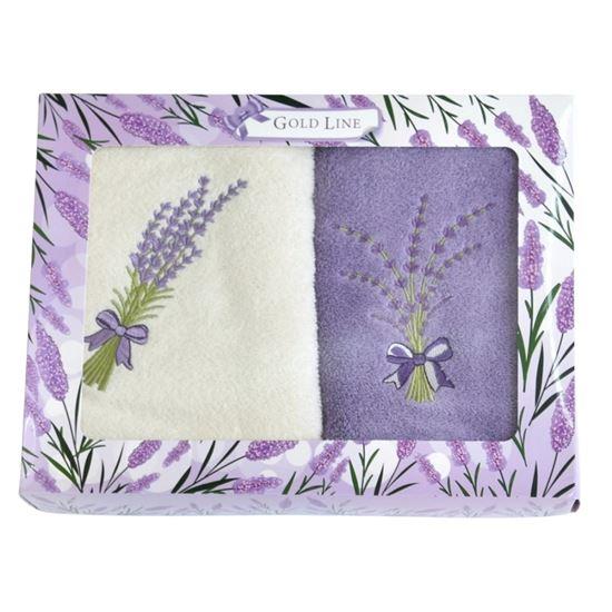 Imaginea din Set cadou 2 prosoape froté 50x100 cm - lavandă
