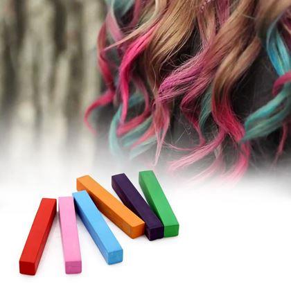 Imaginea din Cretă colorată pentru păr 12 buc