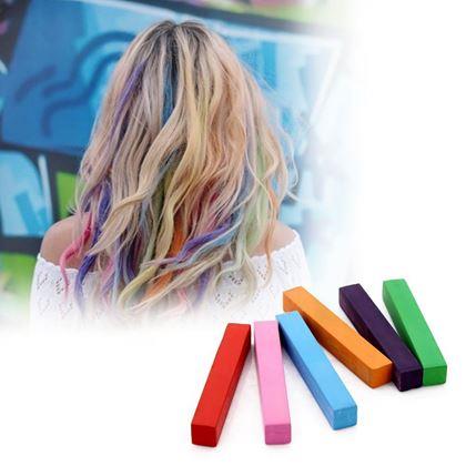 Imaginea din Cretă colorată pentru păr 12 buc