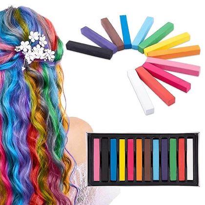 Imaginea din Cretă colorată pentru păr 12 buc