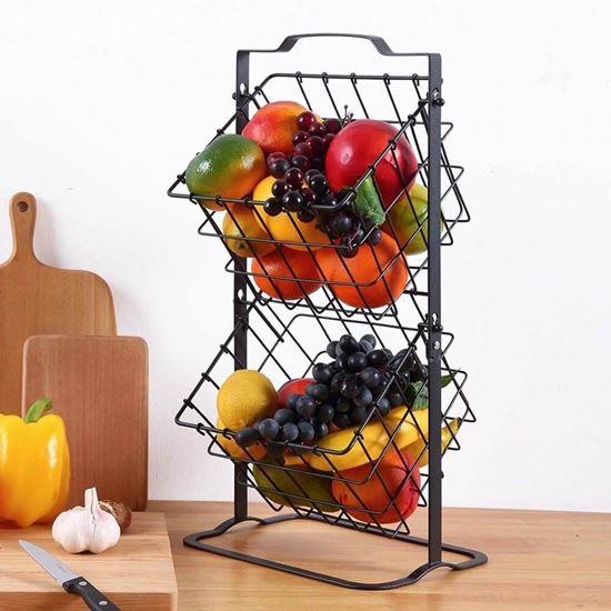 Imaginea din Coș metalic cu două etaje 45 cm