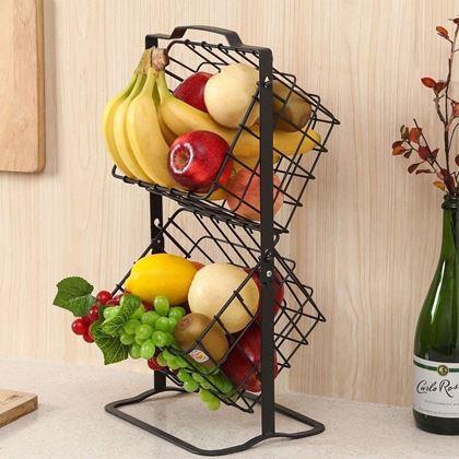 Imaginea din Coș metalic cu două etaje 45 cm