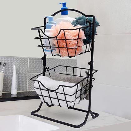 Imaginea din Coș metalic cu două etaje 45 cm