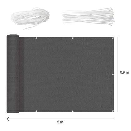 Imaginea din Paravan pentru balcon 500x90 cm  -  gri