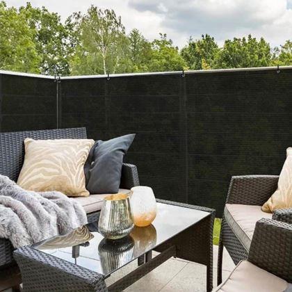 Imaginea din Paravan de balcon pentru intimitate 500x90 cm -  negru