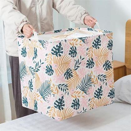 Imaginea din Coș de depozitare pentru textile cu cordon de tragere  -  frunze