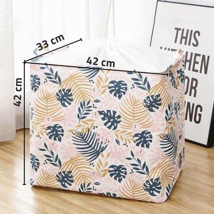Imaginea din Coș de depozitare pentru textile cu cordon de tragere  -  frunze