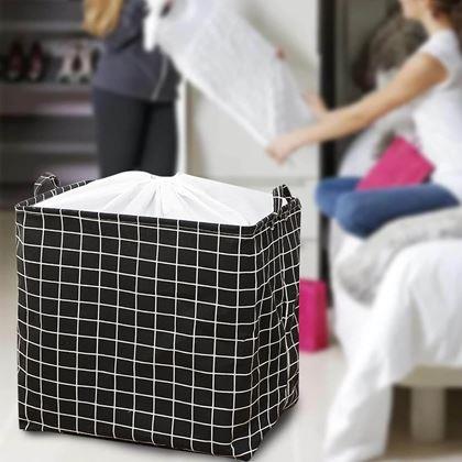 Imaginea din Coș de depozitare pentru textile cu cordon de tragere  -  cuburi