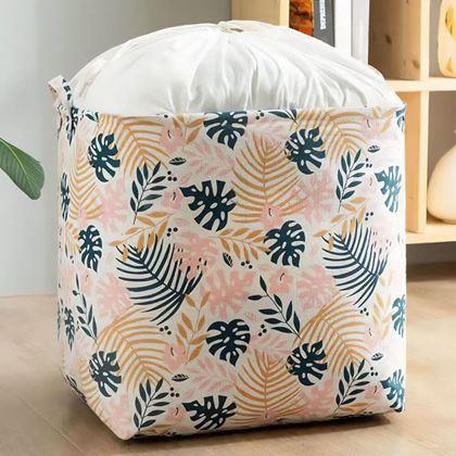 Imaginea din Coș de depozitare pentru textile cu cordon de tragere  -  frunze