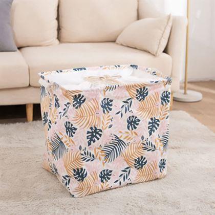 Imaginea din Coș de depozitare pentru textile cu cordon de tragere  -  frunze