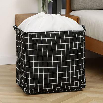 Imaginea Coș de depozitare pentru textile cu cordon de tragere 