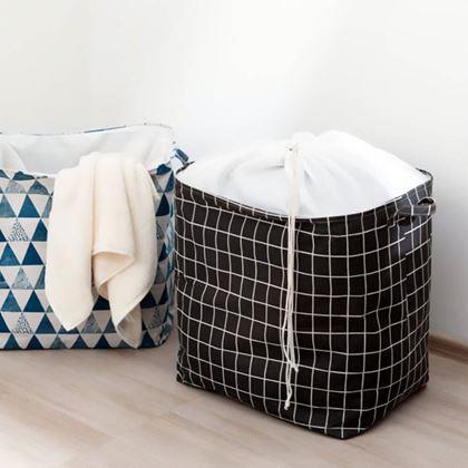 Imaginea din Coș de depozitare pentru textile cu cordon de tragere  -  cuburi