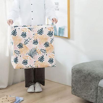 Imaginea din Coș de depozitare pentru textile cu cordon de tragere  -  frunze
