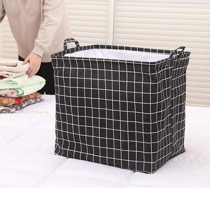 Imaginea Coș de depozitare pentru textile cu cordon de tragere 